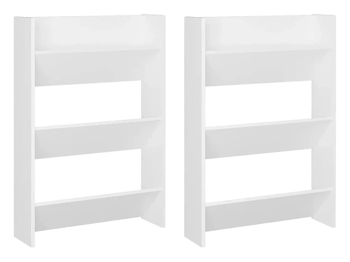 Zapateros de pared 2 uds Blanco 60x18x90 cm Aglomerado