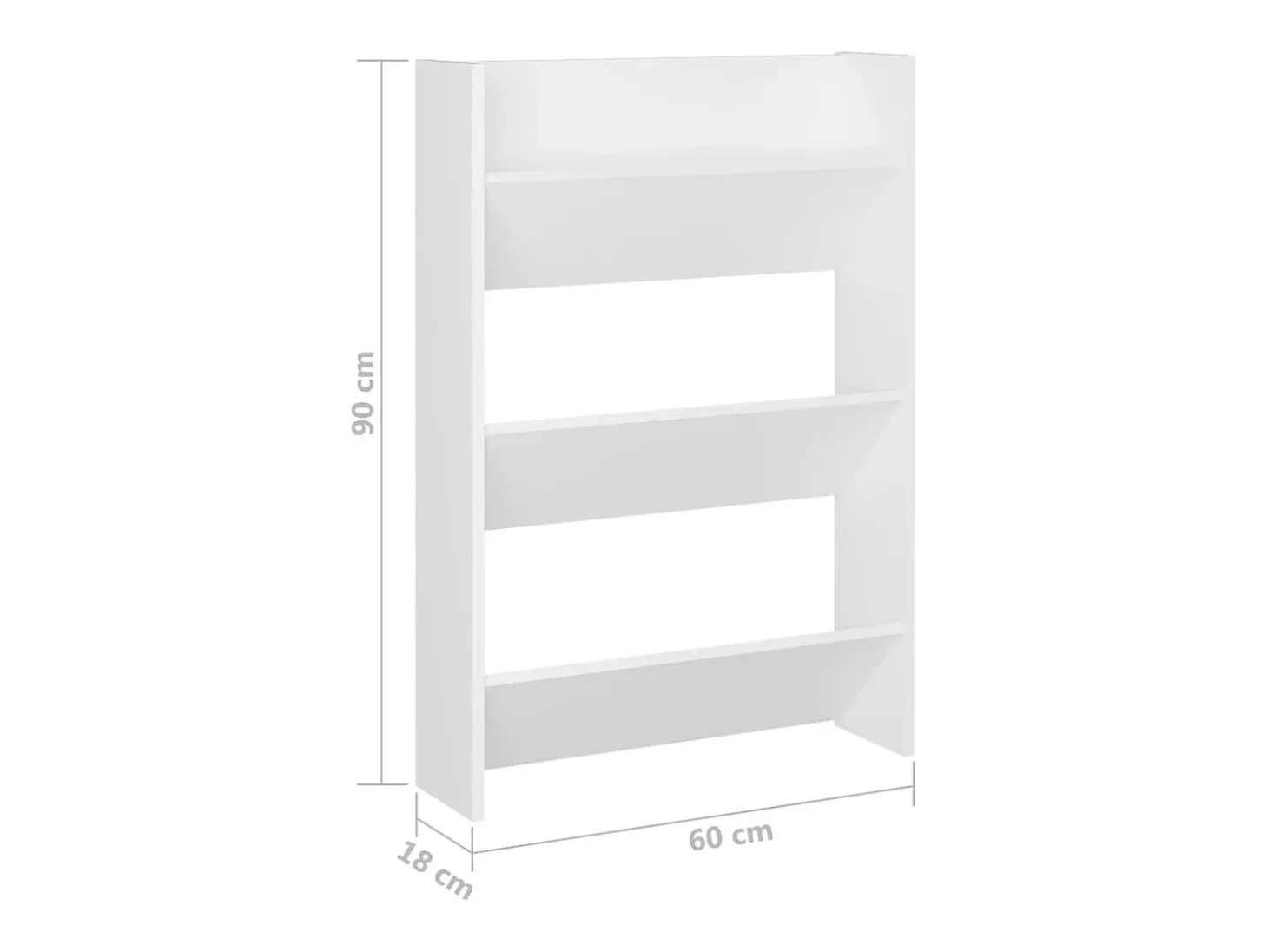 Zapateros de pared 2 uds Blanco 60x18x90 cm Aglomerado