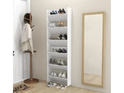 Zapateros de pared 2 uds Blanco 60x18x90 cm Aglomerado