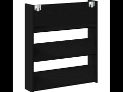 Zapateros de pared 2 uds Roble negro 60 x 18 x 60 cm