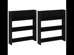 Zapateros de pared 2 uds Roble negro 60 x 18 x 60 cm