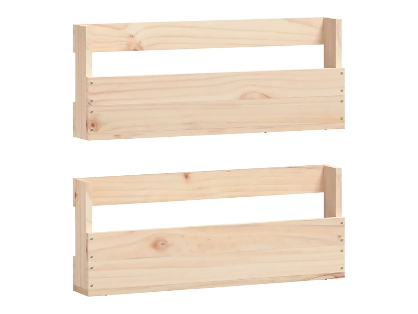 Zapateros de pared 2 uds 59x9x23 cm Pino macizo