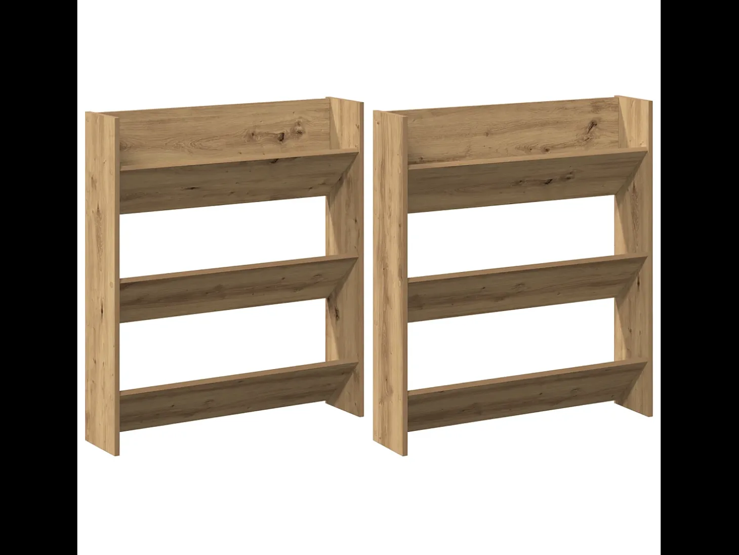 Zapateros de pared con balda Otros 2 piezas roble artesanal