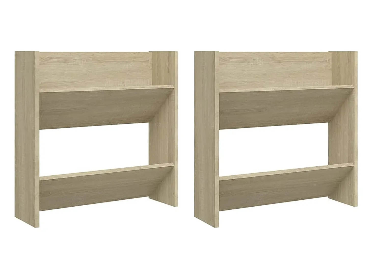 Zapateros de pared de 2 piezas roble Sonoma 60x18x60 cm
