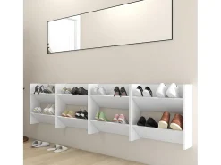 zapateros de pared de madera de ingeniería blanca