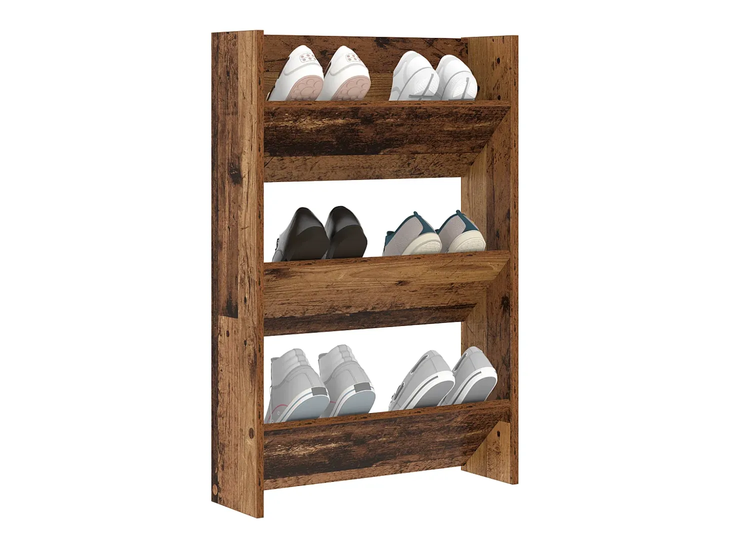 Zapateros de pared Madera vieja 60 x 18 x 60 cm