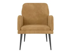 Zarina Sillón de terciopelo marrón 62x79x79 cm