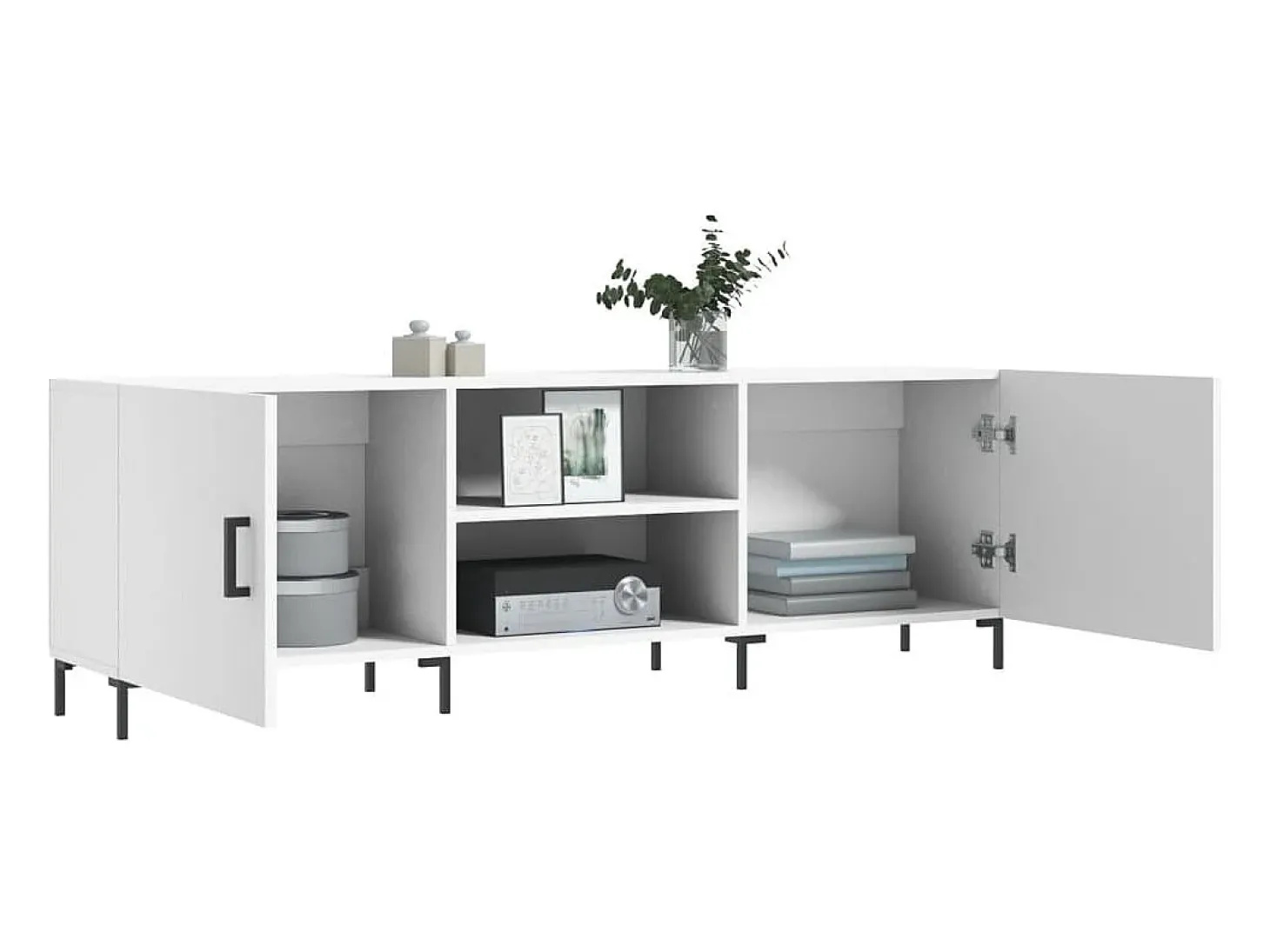 Zendra Mueble para TV madera de ingeniería blanco 150x30x50 cm