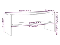 Zerina Mueble de TV madera contrachapada color roble 100x40x40cm