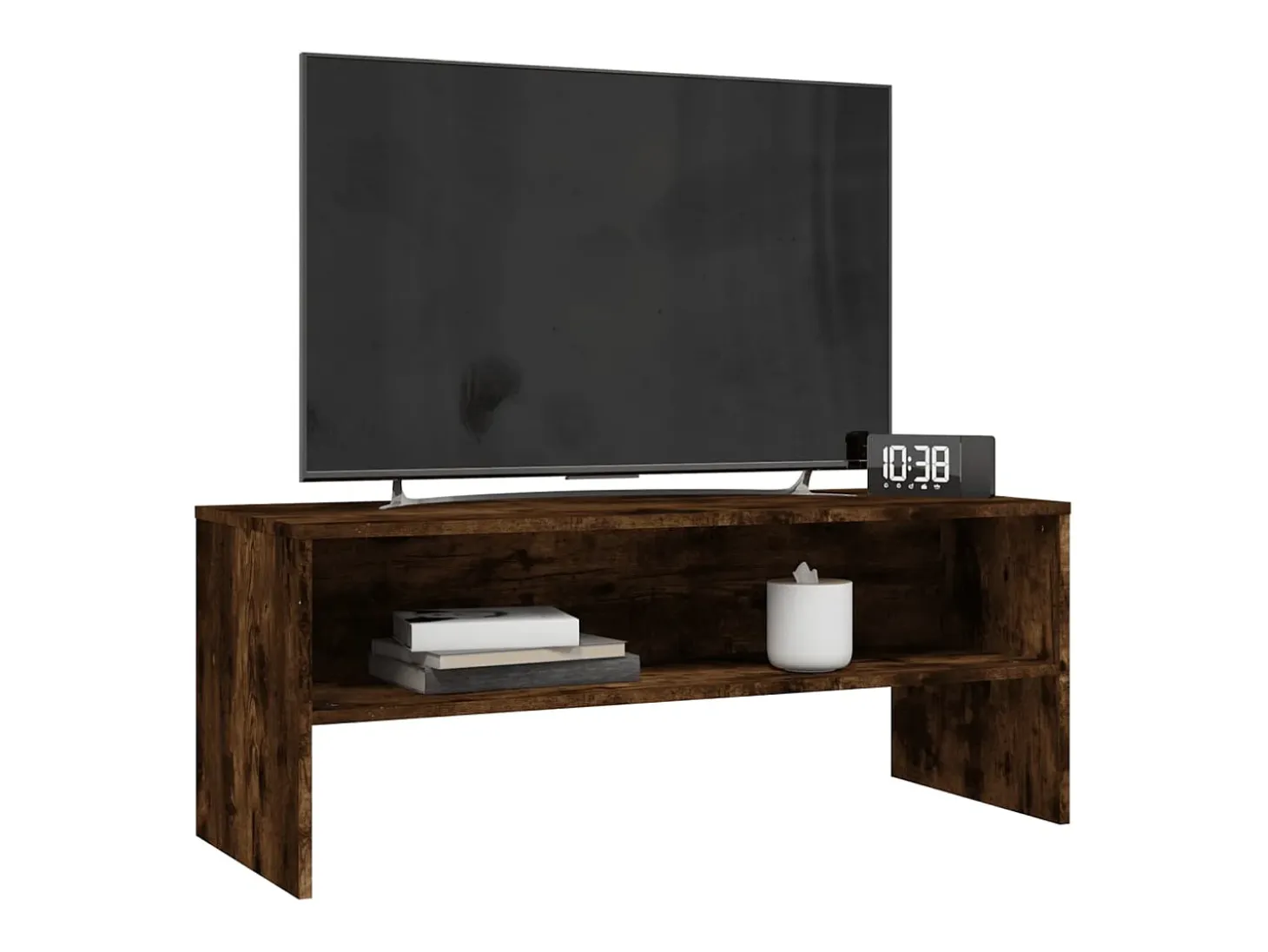 Zerina Mueble de TV madera contrachapada roble ahumado 100x40x40 cm