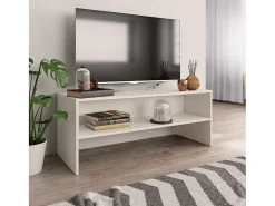 Zerina Mueble para TV madera contrachapada blanco 100x40x40 cm