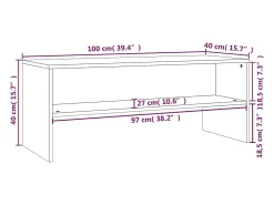 Zerina Mueble para TV madera contrachapada blanco 100x40x40 cm