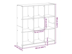 Zico Estantería madera de ingeniería marrón roble 102x32x108 cm
